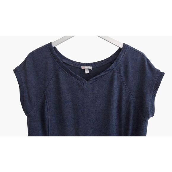 T by Talbots Knit Dress Lp Navy Blue Large Petite Active Atleisure - Picture 2 of 9